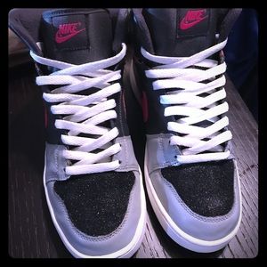 Custom Nike High Top with Glittered Toebox Sz 9.5